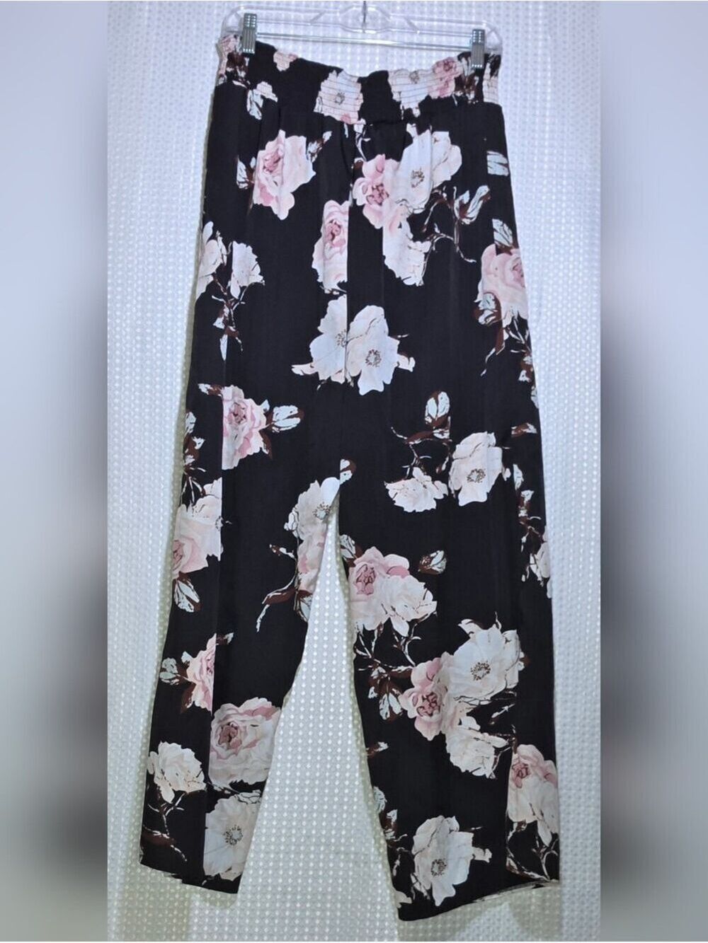 Romantic Floral Palazzo Pants Wide Leg Boho Resort Vacation Cottagecore Size L - Picture 4 of 15